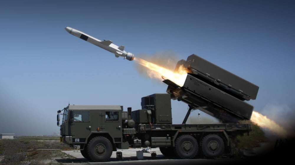 The Naval Strike Missile is operational on land and at sea, and can climb and descend according to the terrain when it travels over land. (Photo: Kongsberg)