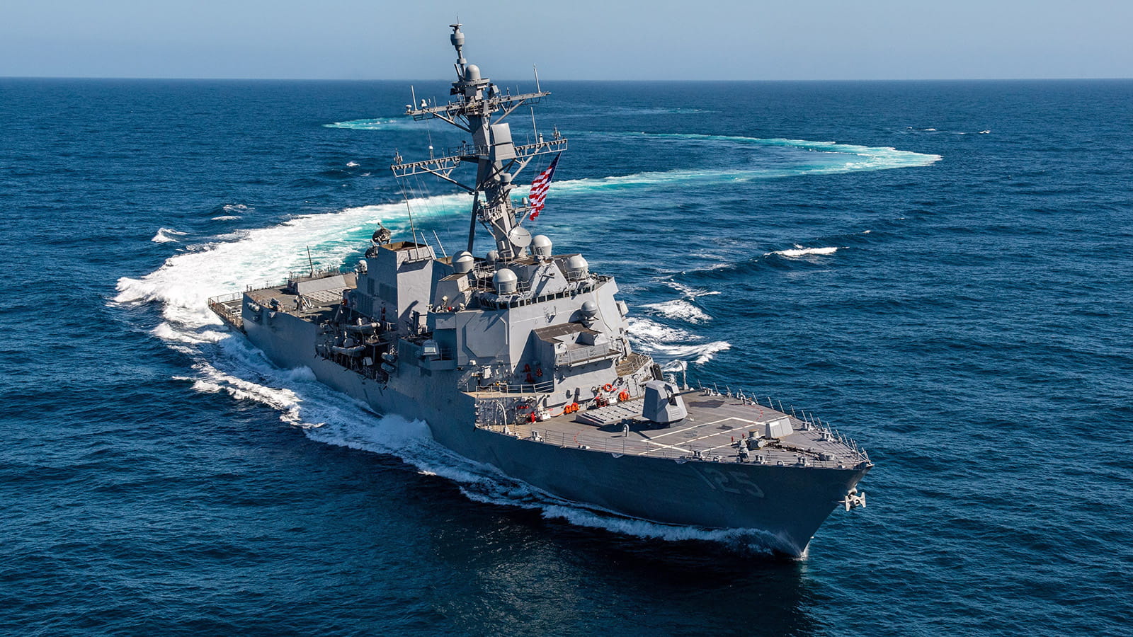 DDG-125 Guided Missile Destroyer at sea