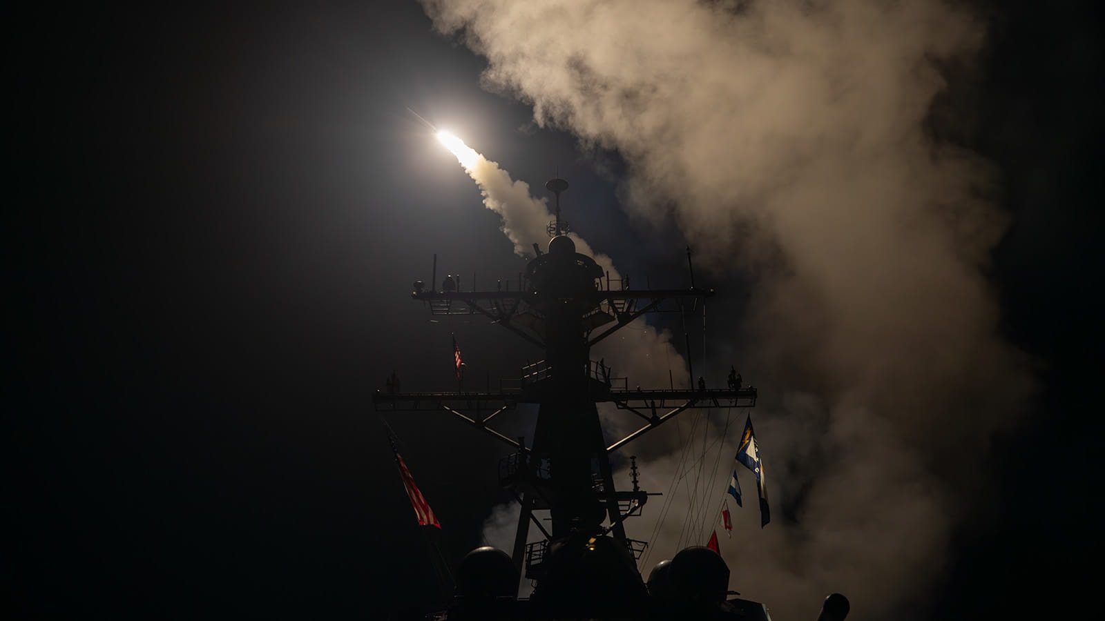 Tomahawk launch from ship in the Red Sea
