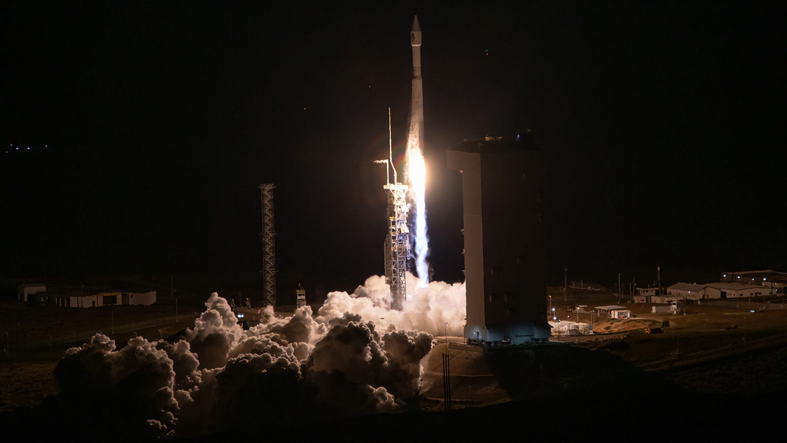 The United Launch Alliance Atlas V rocket, carrying the JPSS-2 satellite, lifts off from Vandenberg Space Force Base
