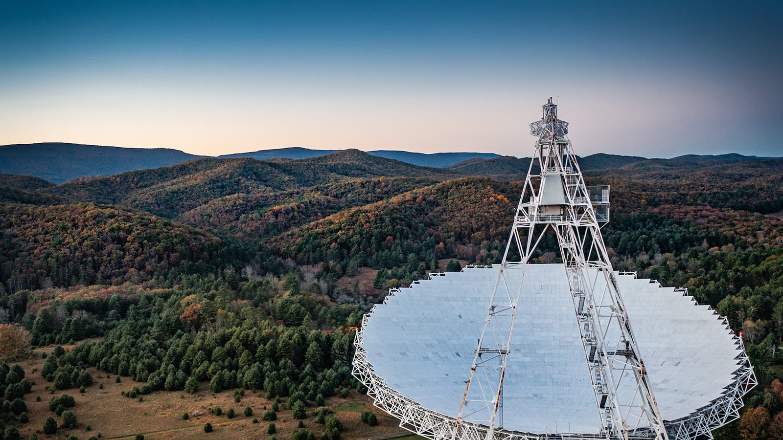 Green Bank telescope and surrounding forest