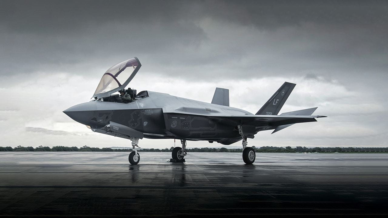 F-35 jet sitting on the tarmac