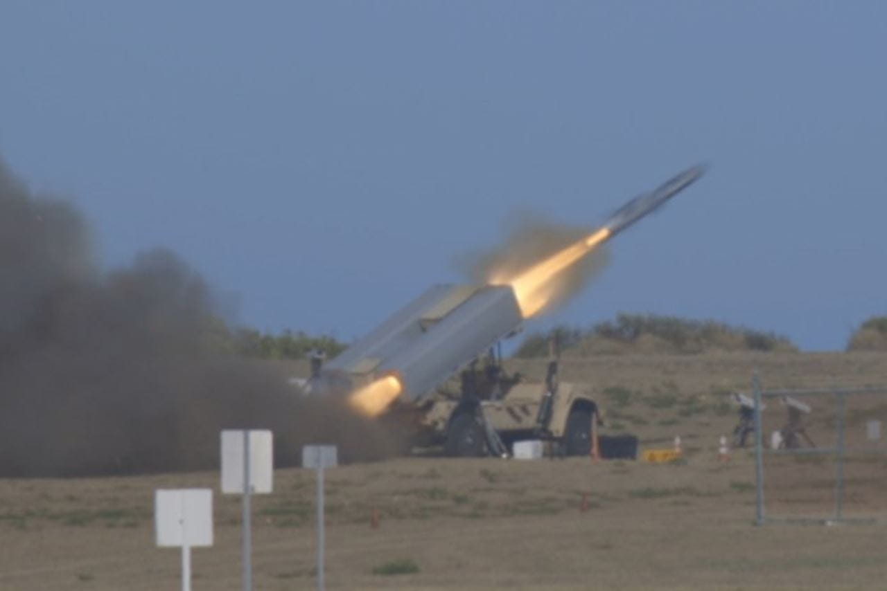 Marines use ground-based anti-ship system to launch Naval Strike Missile at ship in Navy-led exercise. (Photo: USMC)